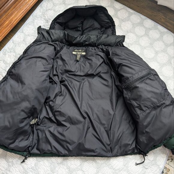 Vintage Eddie Bauer EBtek Goose Down Puffer Jacket Green/ Black Men`s size L. - Picture 12 of 16